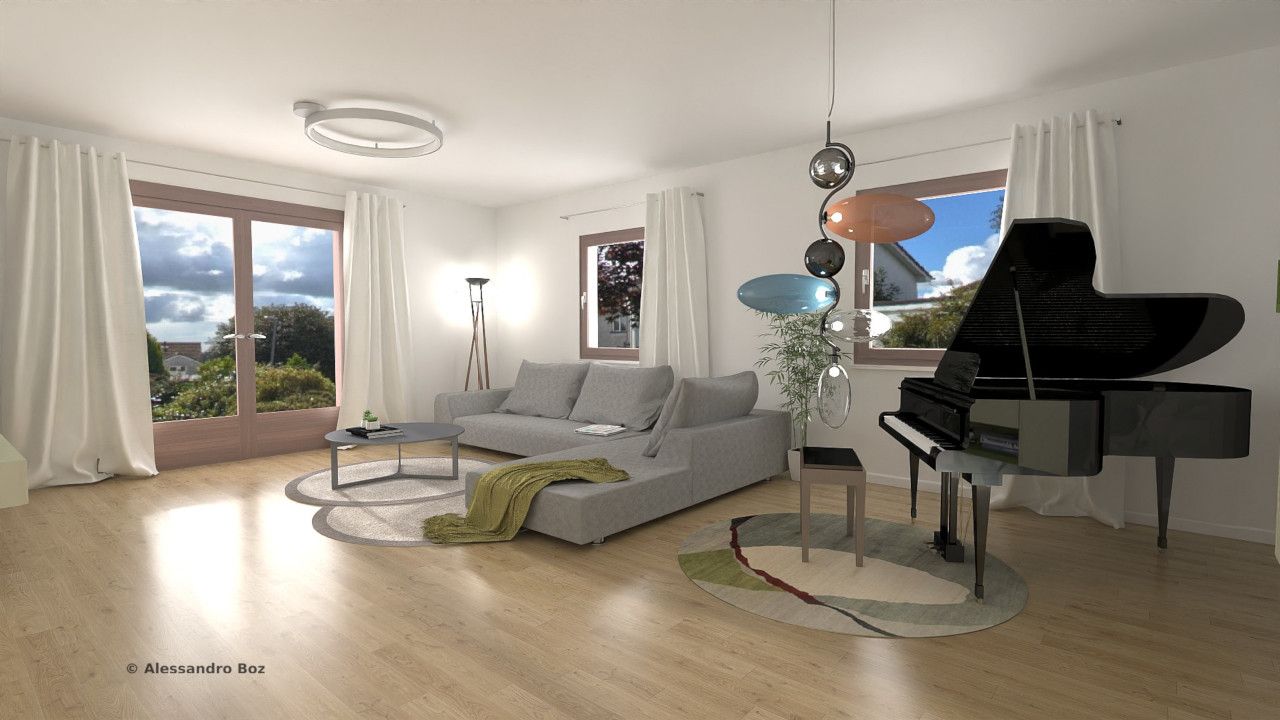 Rendering 3D fotorealistico living