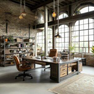 Stile industriale chic home office