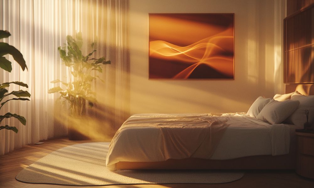 Dormire con la testa a sud, letto matrimoniale in camera luminosa