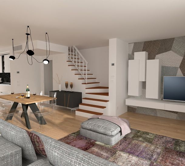 Cos'è un Render 3D fotorealistico di una cucina open space