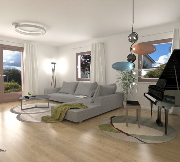 Rendering 3D fotorealistico living